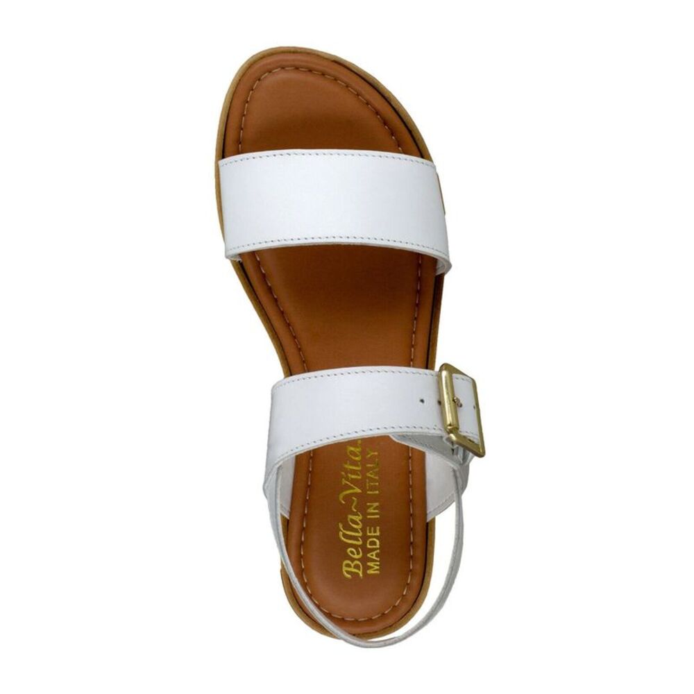 BELLA VITA Womens White Adjustable Strap Tay-italy Buckle Sandals 6 Extra Wide - Picture 2 of 4
